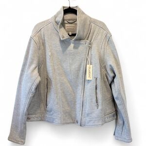 BLANKNYC Anthropologie NWT Light Gray Bomber Utility Jacket 100% Cotton 2X